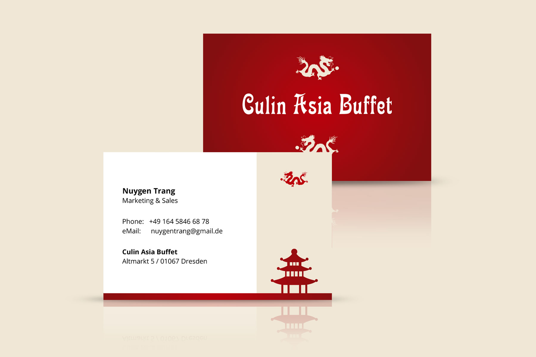 Visitenkarten für Culin Asia Buffet